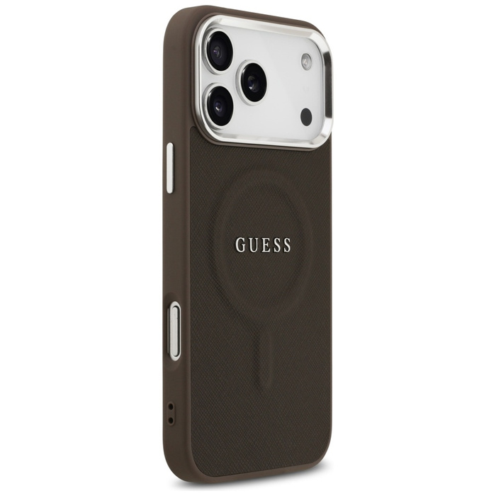 Etui Guess Classic Logo MagSafe do       iPhone 17 Pro Max brązowy