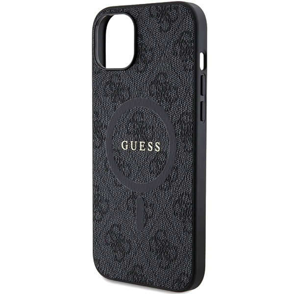 Etui Guess GUHMP15SG4GFRK iPhone 15 / 14 / 13 6.1" czarny/black hardcase 4G Collection Leather Metal Logo MagSafe Case