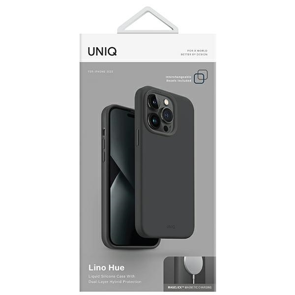 UNIQ etui Lino Hue iPhone 14 Plus 6,7" Magclick Charging szary/charcoal grey