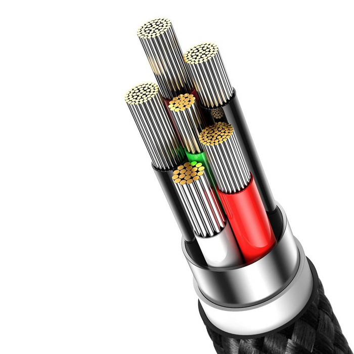 Baseus Glimmer Series kabel do szybkiego ładowania USB-A - USB-C 100W 480Mb/s 6A 2m czarny