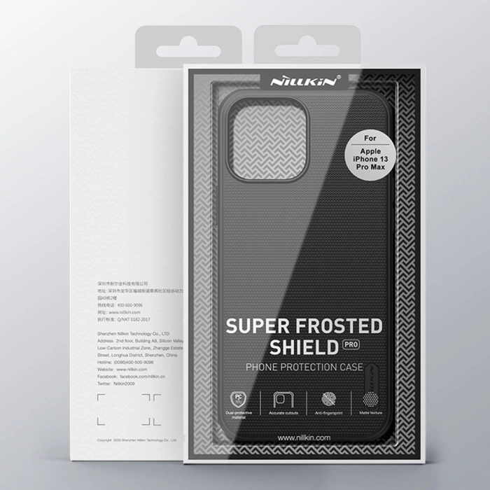 Etui Nillkin Super Frosted Shield wzmocnione etui pokrowiec iPhone 13 Pro Max niebieski