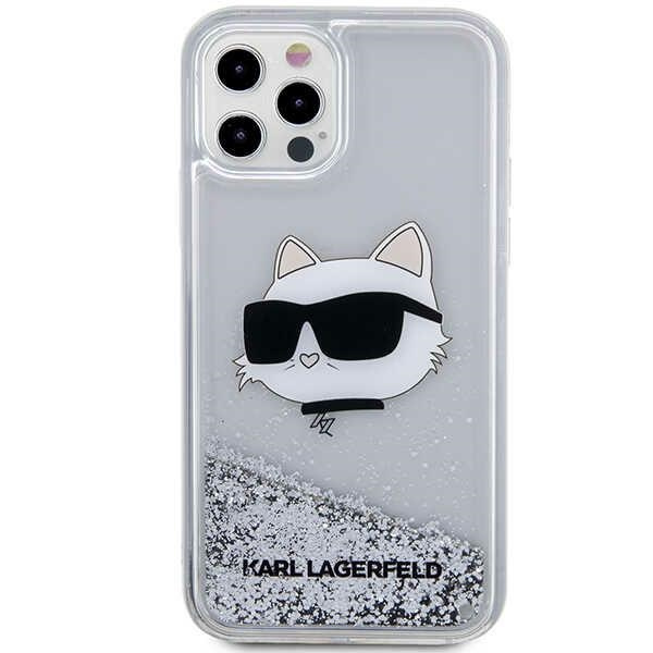 Etui Karl Lagerfeld KLHCP12MLNCHCS iPhone 12/ 12 Pro 6,1" srebrny/silver hardcase Glitter Choupette Head Case