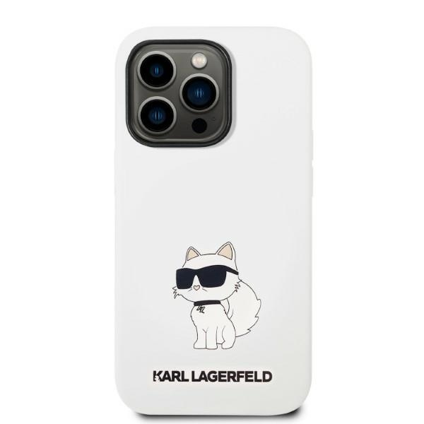 Etui Karl Lagerfeld Klhmp14lsnchbch Iphone 14 Pro 6,1" Hardcase Biały/white Silicone Choupette Magsafe Case