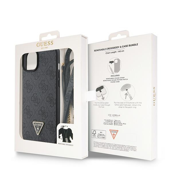 Etui Guess GUHCP15SP4TDSCPK iPhone 15 6.1" czarny/black hardcase Crossbody 4G Metal Logo Case