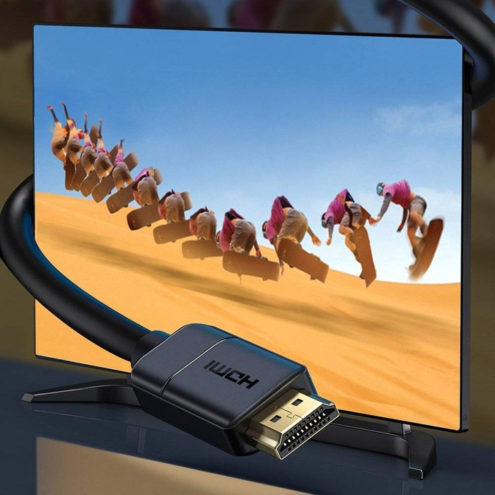 Baseus kabel przewód HDMI 2.0 4K 60 Hz 3D HDR 18 Gbps 1m czarny (CAKGQ-A01)