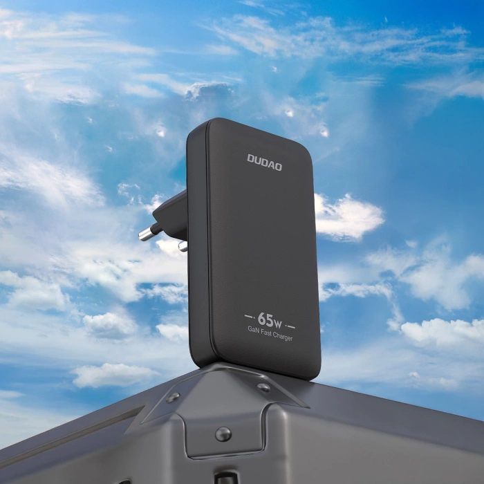 Ładowarka sieciowa GaN Dudao A65Q 65W USB-A / USB-C PD ultracienka - czarna