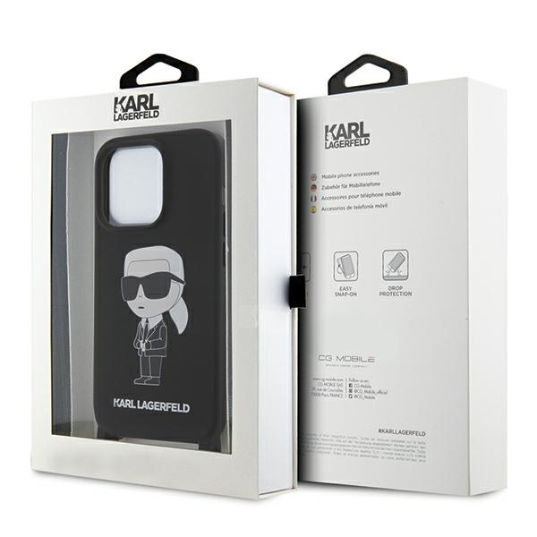 Etui Karl Lagerfeld KLHCP15XSCBSKNK iPhone 15 Pro Max 6.7" hardcase czarny/black Crossbody Silicone Ikonik Case