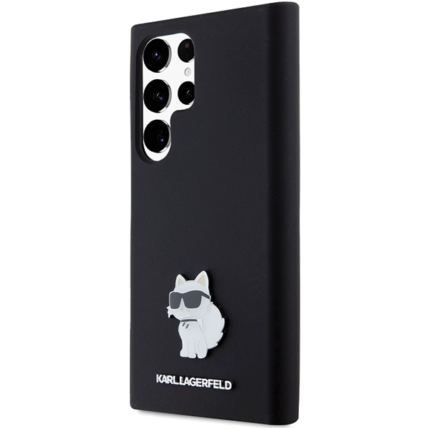 Etui Karl Lagerfeld KLHCS24LSMHCNPK S24 Ultra S928 czarny/black hardcase Silicone Choupette Metal Pin