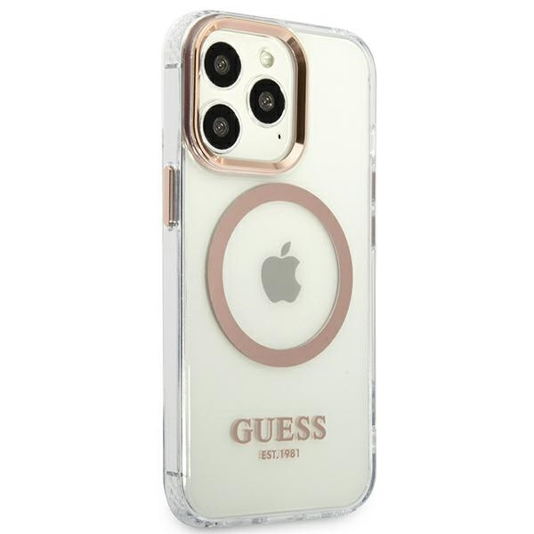 Etui GUESS Apple iPhone 13 Pro Max Metal Outline Magsafe Złoty Hardcase