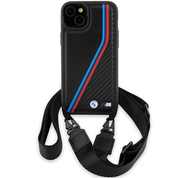 Etui Bmw Bmhcp15s23psvtk Iphone 15 / 14 / 13 Czarny/black Hardcase M Edition Carbon Tricolor Lines & Strap Case