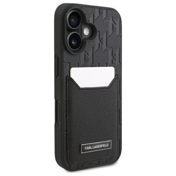 Etui Karl Lagerfeld iPhone 16 6.1" czarny/black hardcase Cardslots Monogram