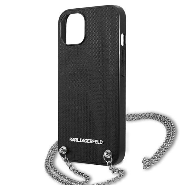 Karl Lagerfeld KLHCP13MPMK iPhone 13 6,1" hardcase czarny/black Leather Textured and Chain