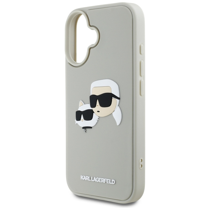 Etui Karl Lagerfeld HC 3D Rubber Double   Heads do iPhone 16 beżowy