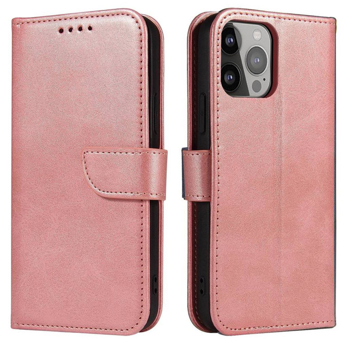 Etui Magnet Case etui do Xiaomi Redmi Note 12 5G / Poco X5 5G pokrowiec z klapką portfel podstawka różowe Case