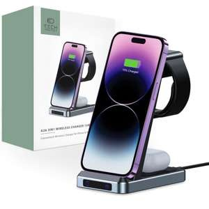 ŁADOWARKA TECH-PROTECT QI15W-A26 3IN1 WIRELESS CHARGER BLACK