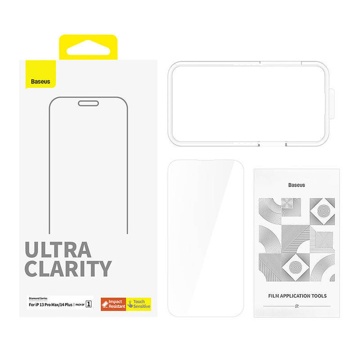 Szkło hartowane do iPhone 13 / 13 Pro / 14  Baseus OS Diamond Series HD (Przezroczysty)