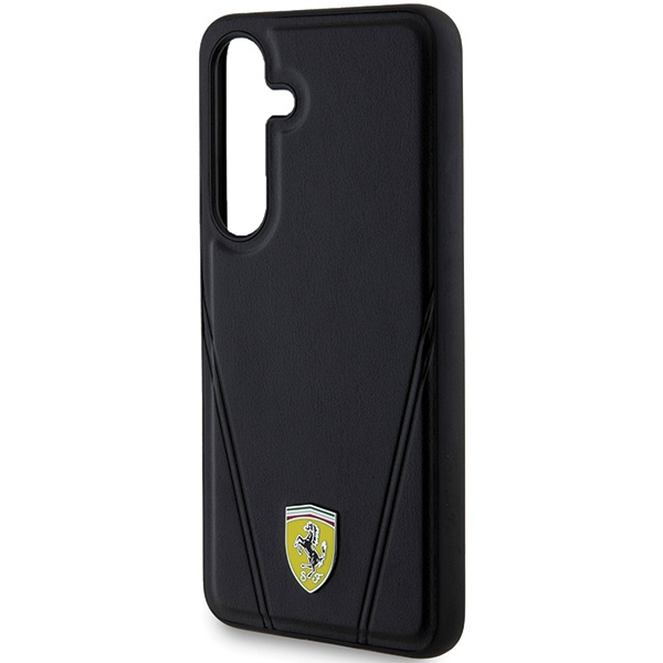 Etui Ferrari FEHMS24MP3BAK Samsung Galaxy S24+ S926 czarny/black hardcase Hot Stamp V Lines MagSafe Case