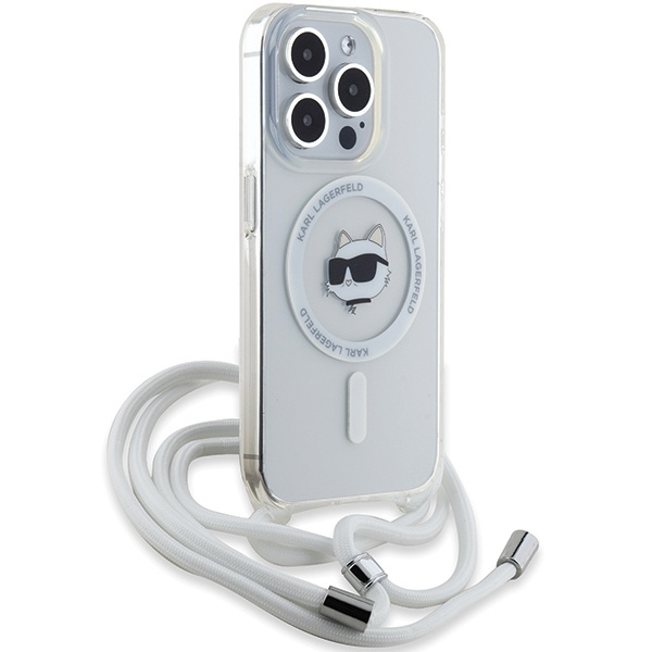 Etui Karl Lagerfeld KLHMP15XHCCHNT iPhone 15 Pro Max 6.7" hardcase transparent IML Choupette Head & Cord Magsafe