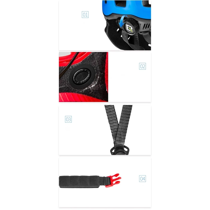 Kask rowerowy Rockbros TT-32SOBL-M dziecięcy z odpinaną szczęką rozmiar M - czarno-pomarańczowy