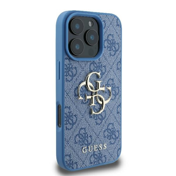 Etui Guess iPhone 16 Pro 6.3" niebieski/blue hardcase 4G Big Logo