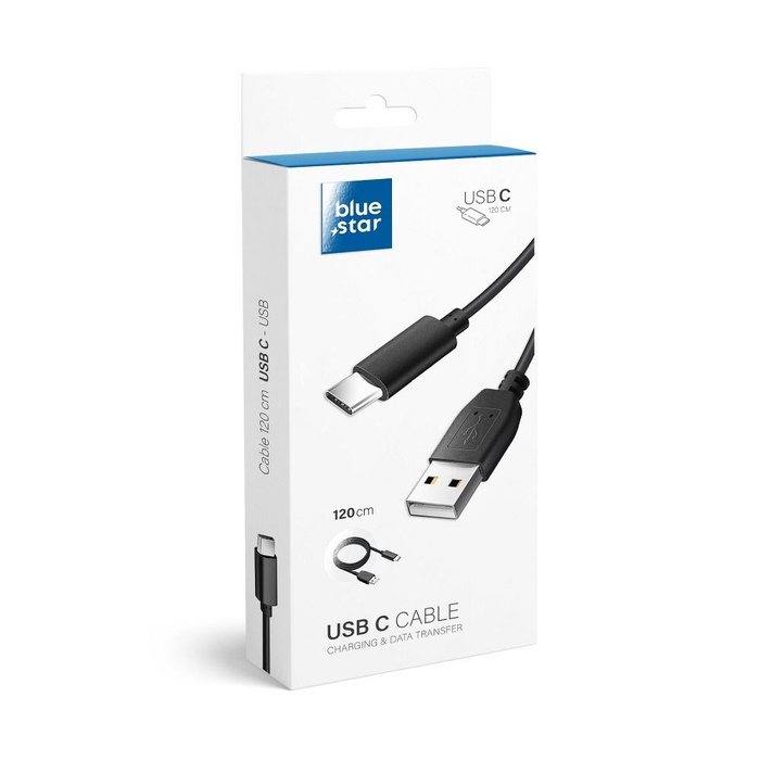 Kabel USB A do USB C Blue Star Lite 3A 1,2 m czarny