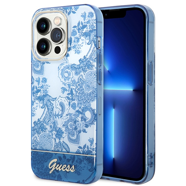 Etui GUESS Apple iPhone 14 Pro Max Porcelain Collection Niebieski Hardcase