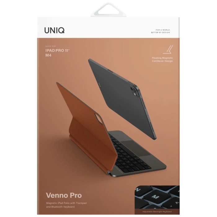 Etui z klawiaturą UNIQ Venno Pro iPad Pro 11" M4 Magnetic Smart Caramel