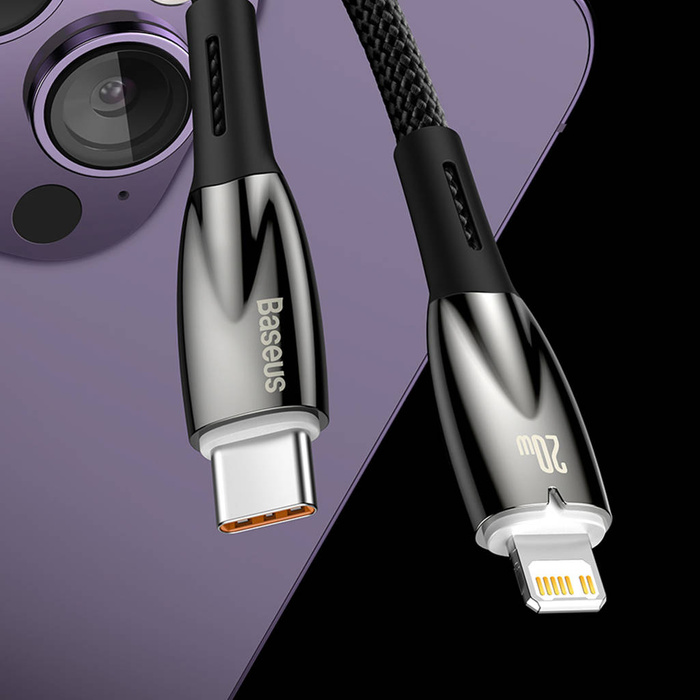 Baseus Glimmer Series kabel z szybkim ładowaniem USB-C 480Mb/s PD 100W 2m biały