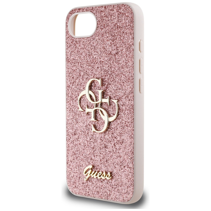 Etui Guess Fixed Glitter Big 4G do       iPhone 16e różowy