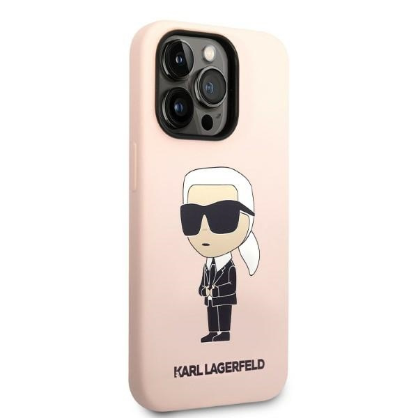 Etui Karl Lagerfeld Klhcp14lsnikbcp Iphone 14 Pro 6,1" Hardcase Różowy/pink Silicone Ikonik Case