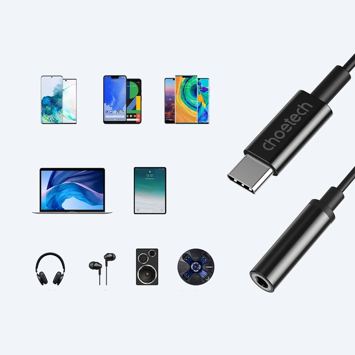 Adapter Choetech AUX003 USB-C do 3.5mm Audio Jack Adapter (czarny)