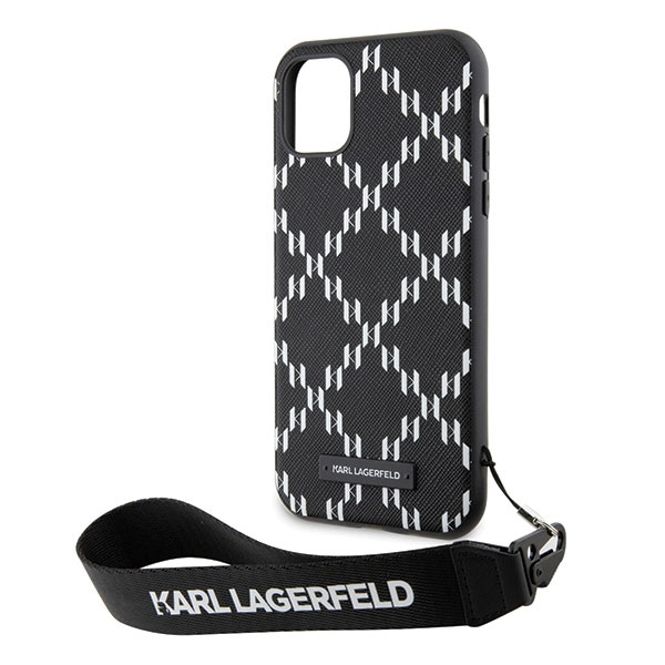 Etui Karl Lagerfeld KLHCN61SAKLMBSK iPhone 11  6.1" czarny/black hardcase Monogram Losange Saffiano Case