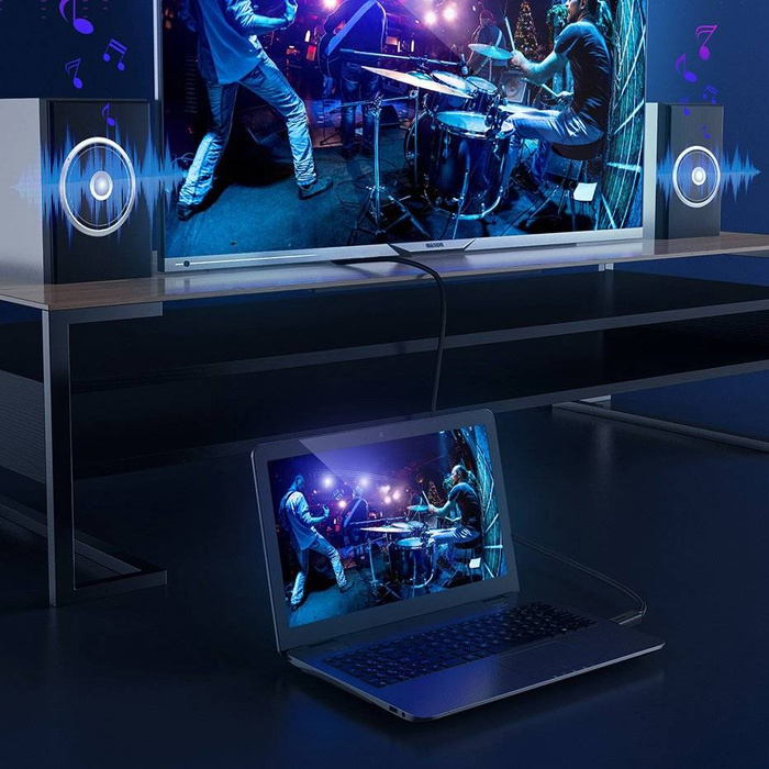 Baseus kabel przewód HDMI 2.0 4K 60 Hz 3D HDR 18 Gbps 1m czarny (CAKGQ-A01)