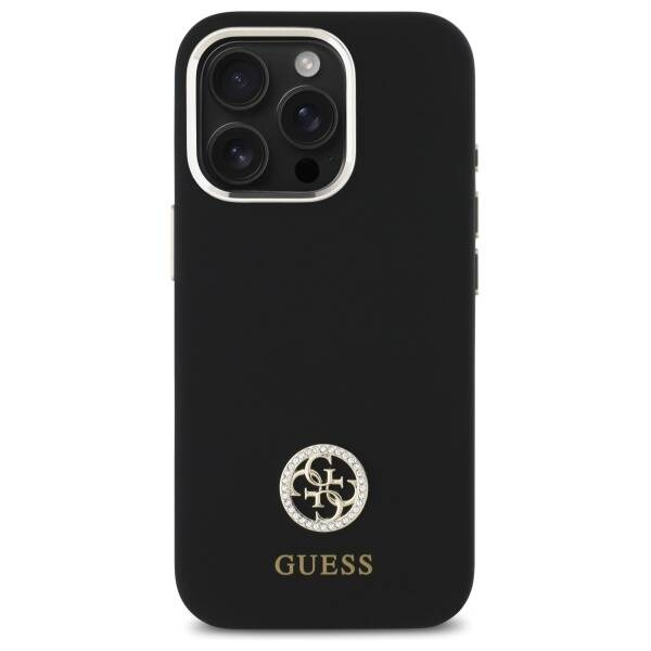 Etui Guess iPhone 16 Pro czarny/black hardcase Silicone Logo Strass 4G