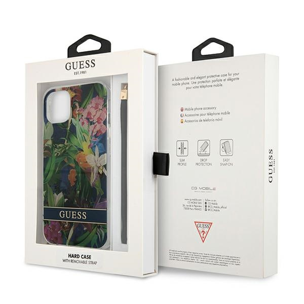 Etui GUESS Apple iPhone 13 Flower Strap Niebieski Hardcase
