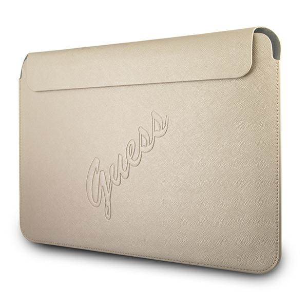 Etui GUESS Laptop Tablet 13 Sleeve Saffiano Script Złoty Case