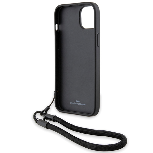 Etui Bmw Bmhcp15s23rmrlk Iphone 15 / 14 / 13 6.1" Czarny/black Hardcase Signature Leather Wordmark Cord Case