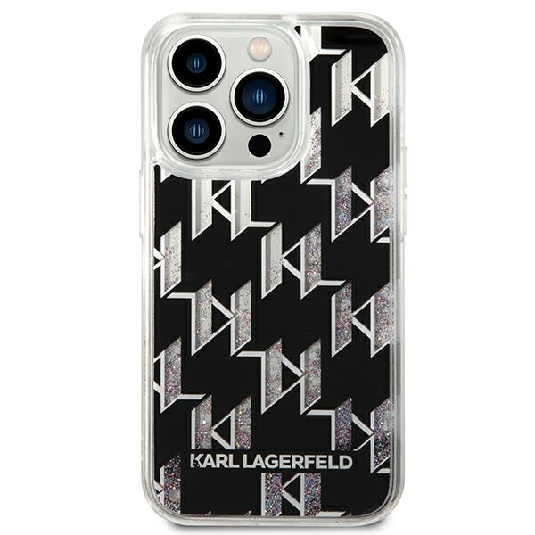 Etui KARL LAGERFELD Apple iPhone 14 Pro Max Liquid Glitter Monogram Czarny Hardcase