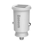 Baseus Grain Car Charger mini ładowarka samochodowa 2x USB 3.1A biały (CCALL-ML02)