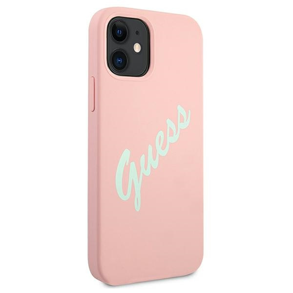 Etui GUESS Apple iPhone 12 Mini Silicone Vintage Różowy Zielony Hardcase