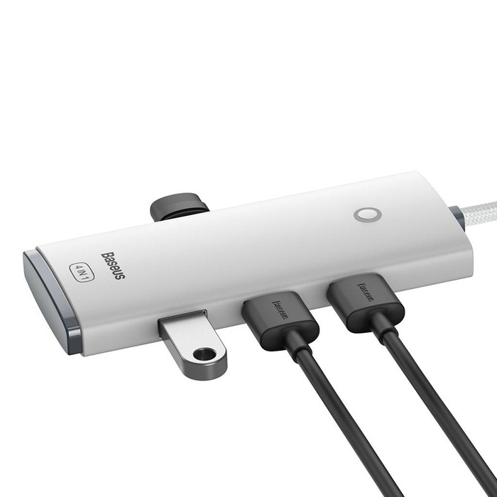 Baseus Lite Series wielofunkcyjny HUB 4w1 USB - 4x USB 3.2 gen. 1 25 cm biały (WKQX030002)