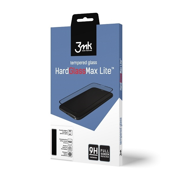 Szkło Hartowane 3MK HardGlass Max Lite iPhone X XS 11 Pro czarny black