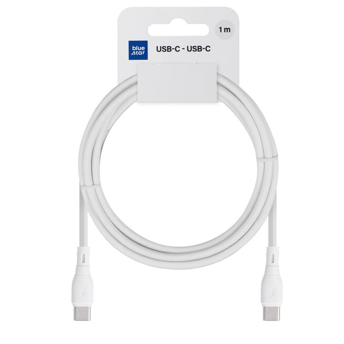 Kabel USB C do USB C Blue Star 3A 60W ECO 1 m PJ73-13-3 biały