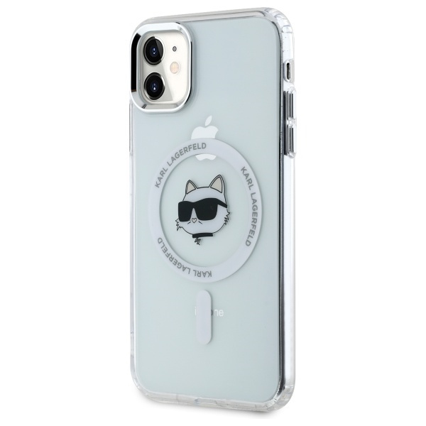 Karl Lagerfeld KLHMN61HLSCHH iPhone 11    / Xr 6.1" biały/white hardcase IML Metal Choupette Head MagSafe
