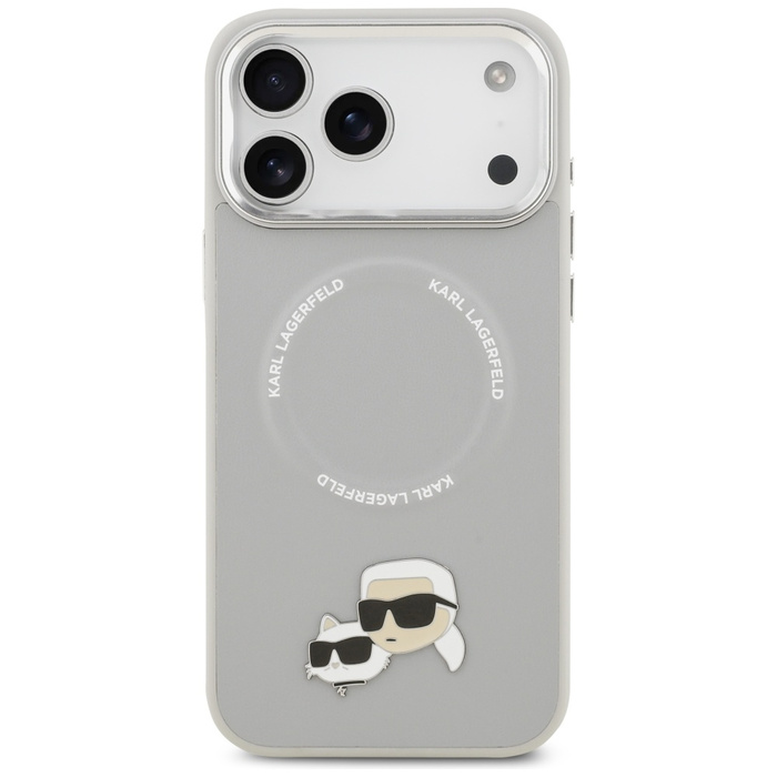 Etui Karl Lagerfeld Karl & Choupette     Pins MagSafe do iPhone 17 Pro szary