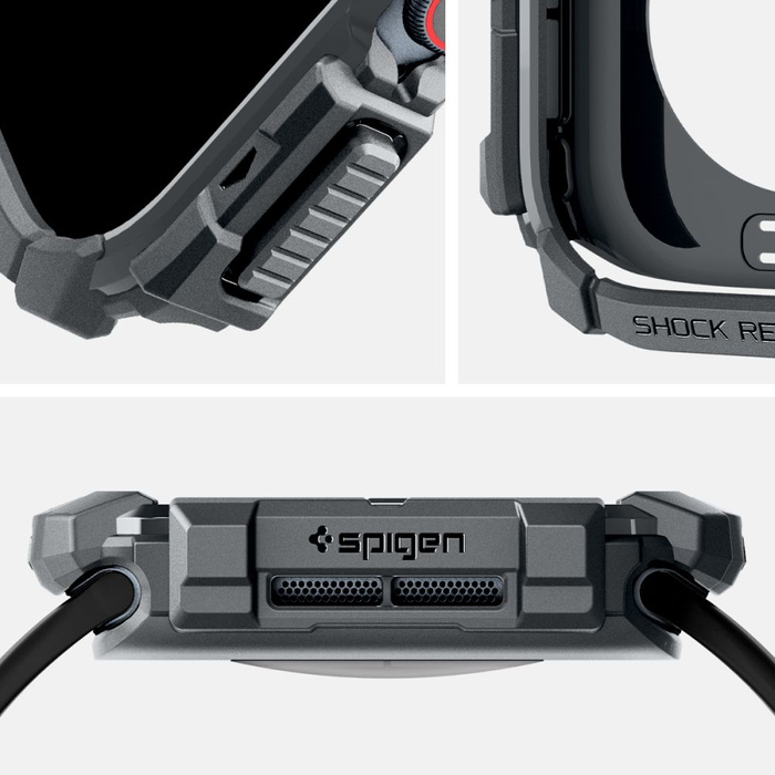 ETUI SPIGEN RUGGED ARMOR APPLE WATCH 10 (46 MM) DARK GREY