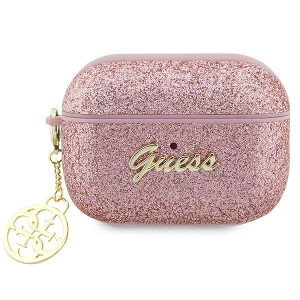 Etui Guess GUAP2GLGSHP AirPods Pro 2 cover różowy/pink Glitter Flake 4G Charm Case