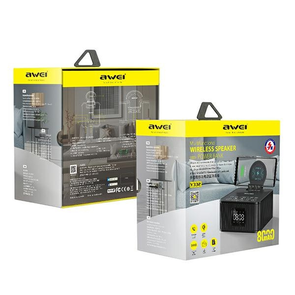 AWEI głośnik Bluetooth Y332 + ład.indukcyjna czarny/black