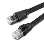 Płaski kabel sieciowy UGREEN NW134 z metalowymi wtyczkami, Ethernet RJ45, Cat.8, U/FTP, 3m (czarny)
