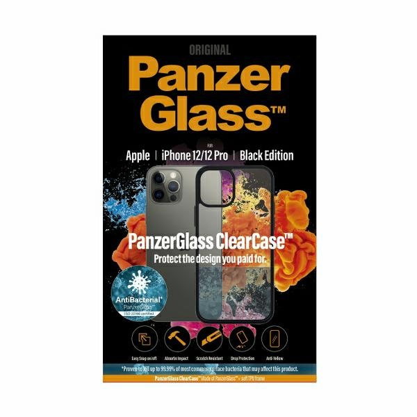 PanzerGlass ClearCase iPhone 12/12 Pro 6,1" Antibacterial czarny/black